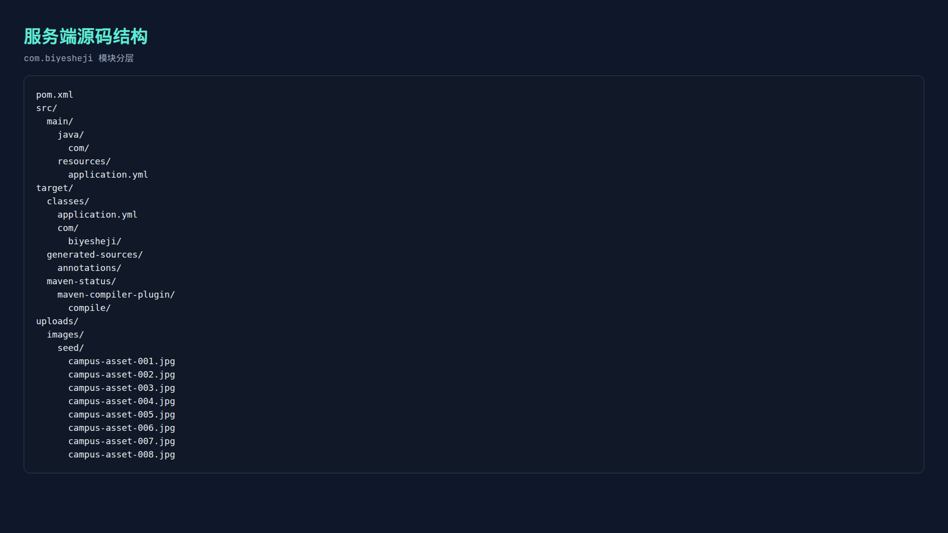 服务端源代码源代码目录结构