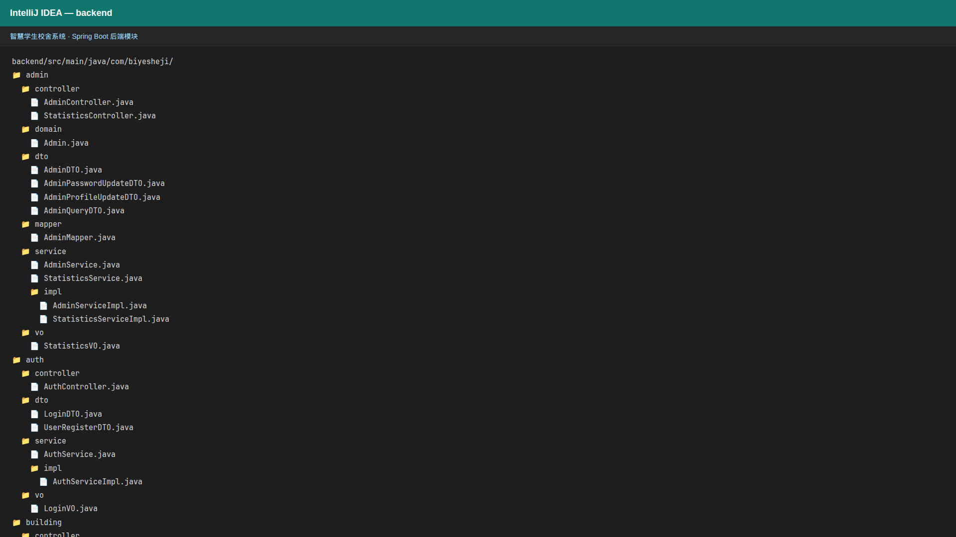服务端源代码源代码目录结构