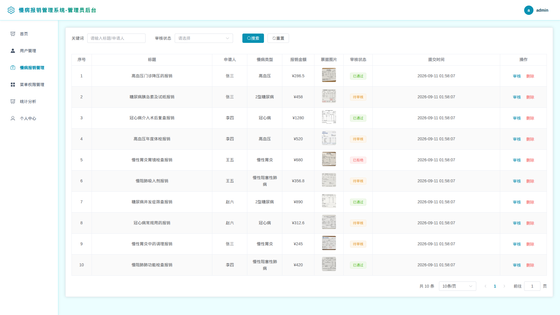 4-慢病报销管理